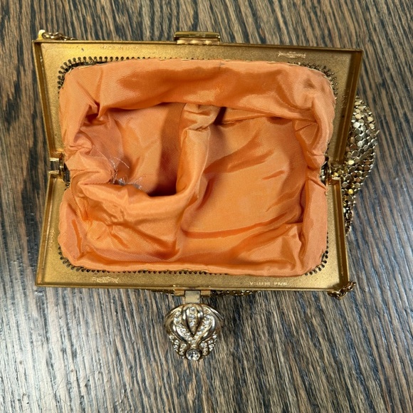 Vintage Whiting & Davis Gold Mesh Rhinestone Evening Bag - Picture 6 of 9